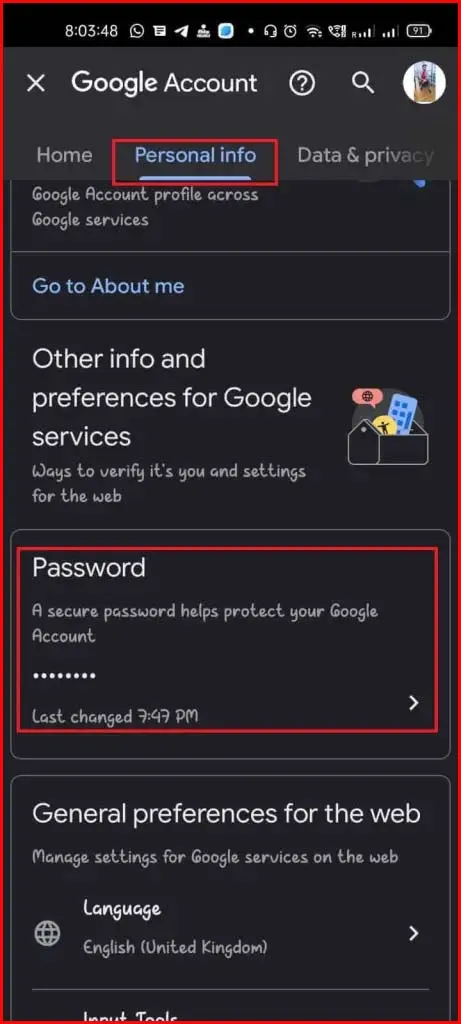 gmail password change 15