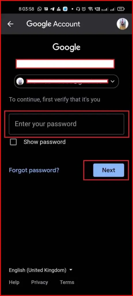 gmail password change 16